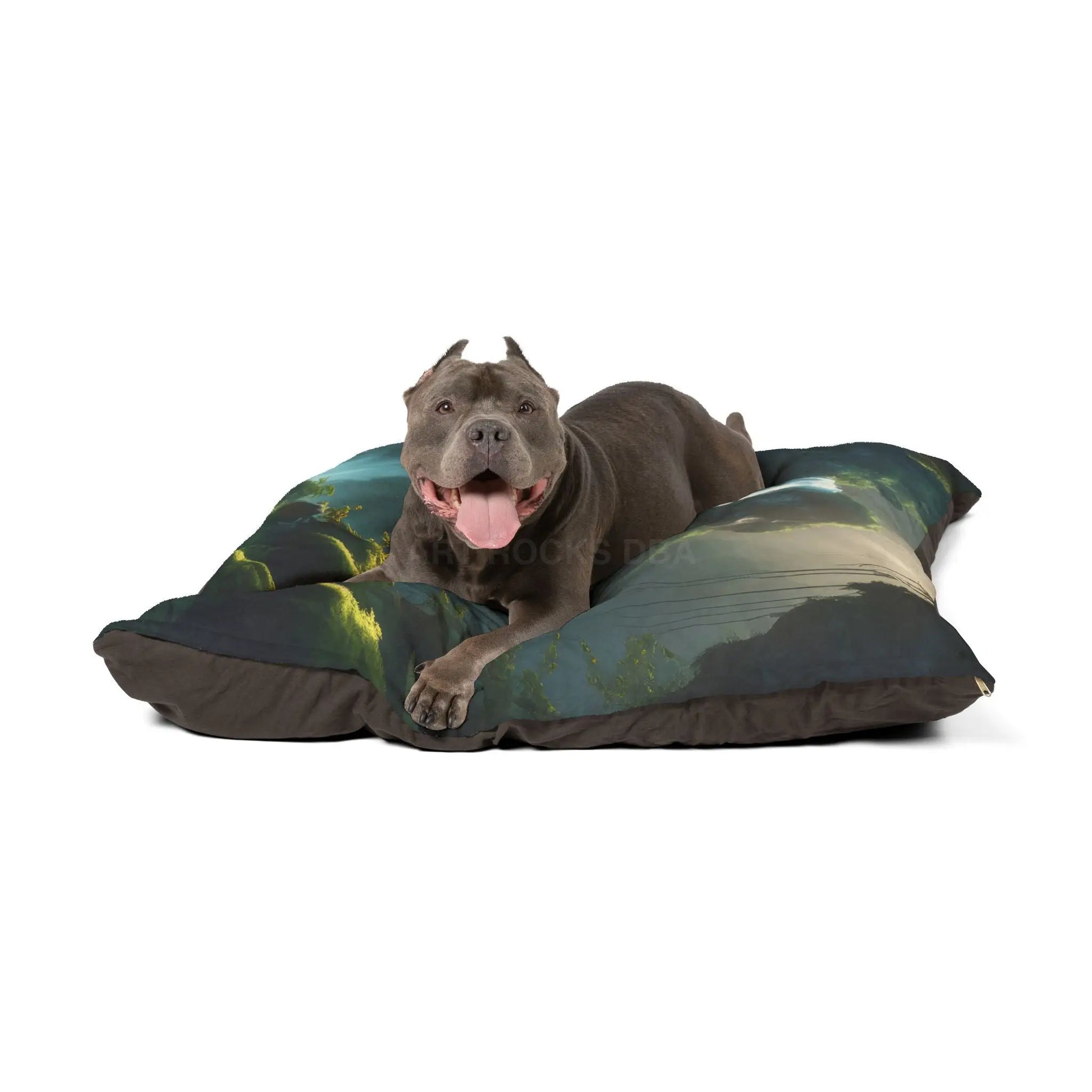 Waterfall Fantasy Pet Bed — Plush Forest Escape Dog & Cat Cushion - Pets