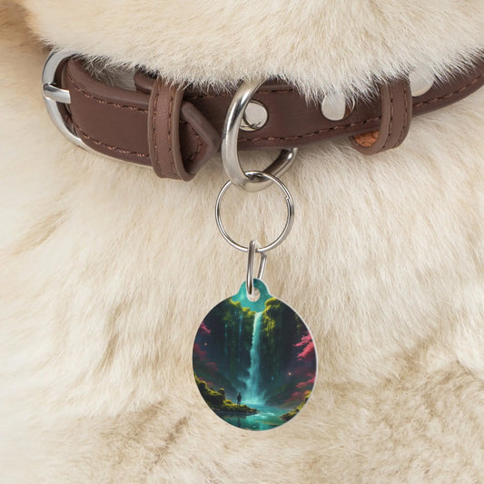 Waterfall Fantasy Pet Tag — Scenic Adventure Dog ID Tag - 1’’ - Pets