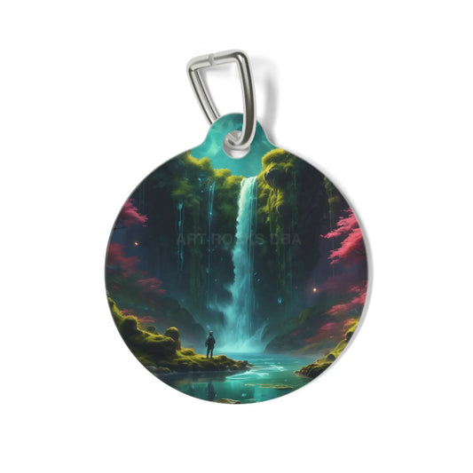 Waterfall Fantasy Pet Tag — Scenic Adventure Dog ID Tag - 1’’ - Pets