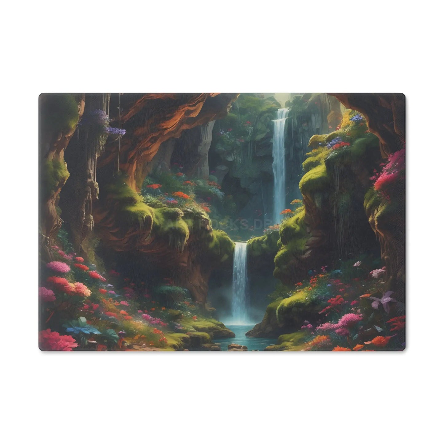 Waterfall Forest Cutting Board — Enchanted Nature Glass Chopping Board - Home Decor