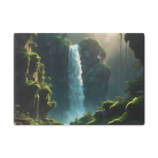 Waterfall Forest Cutting Board — Tranquil Nature Scenic Kitchen Serving Board - Small - Home Decor