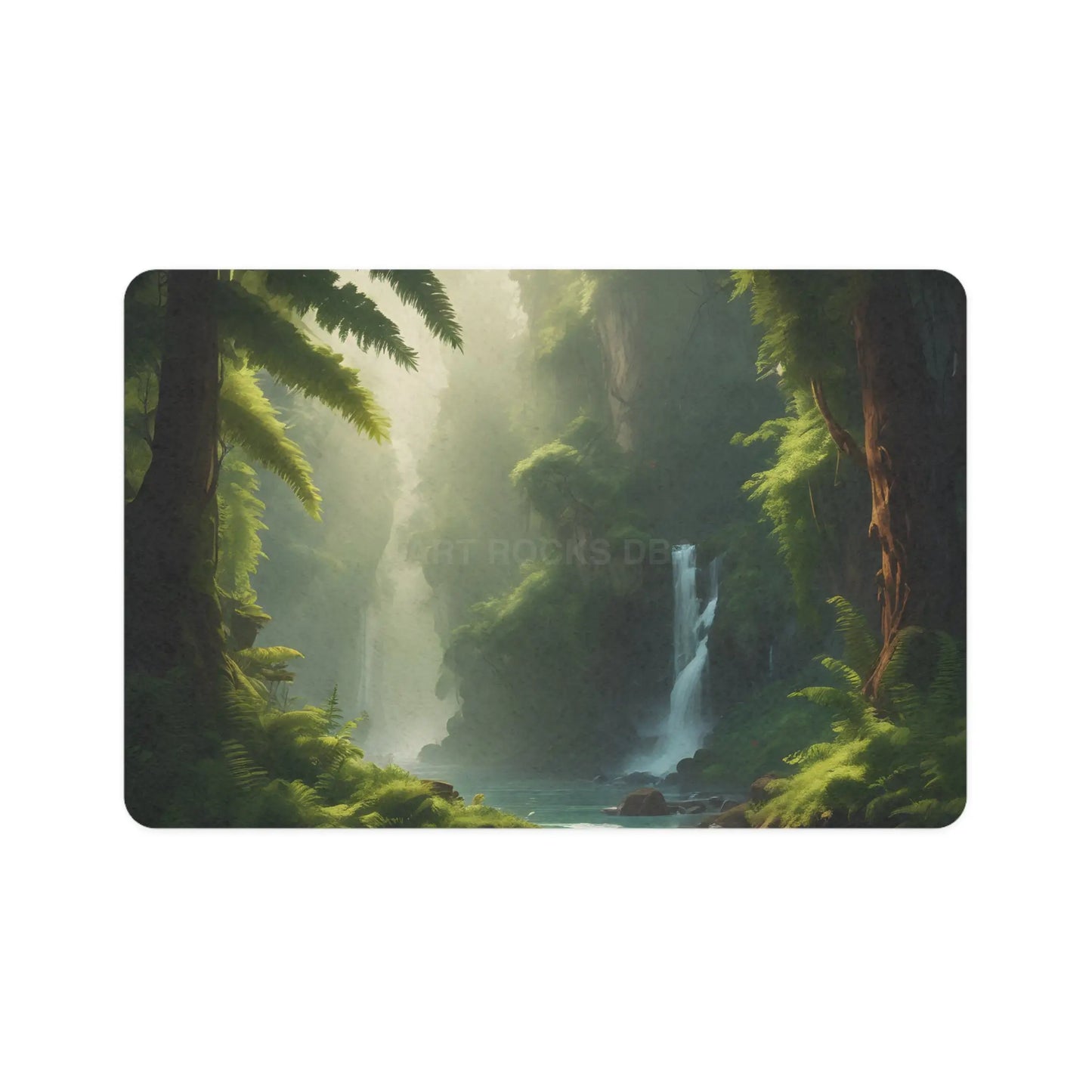 Waterfall Forest Pet Food Mat — 12x18 Non-Slip Placemat for Dogs & Cats - 12’’ × 18’’ / Rectangle - Pets