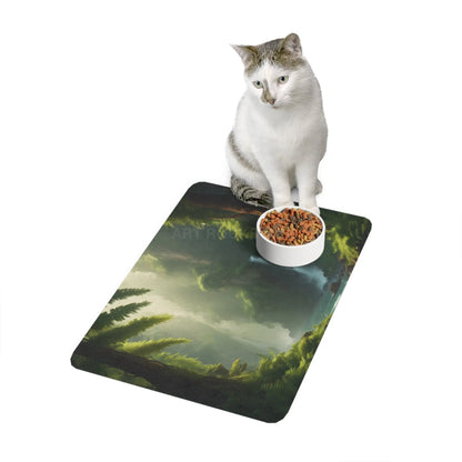 Waterfall Forest Pet Food Mat — 12x18 Non-Slip Placemat for Dogs & Cats - 12’’ × 18’’ / Rectangle - Pets