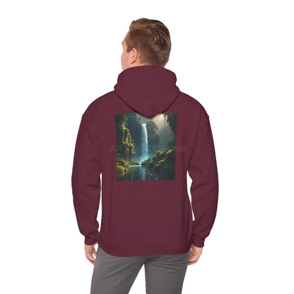 Waterfall Hooded Sweatshirt Relaxed Unisex Hoodie Trendy Sweatshirt Gift for Art Lovers Cozy Layering Nature Lover