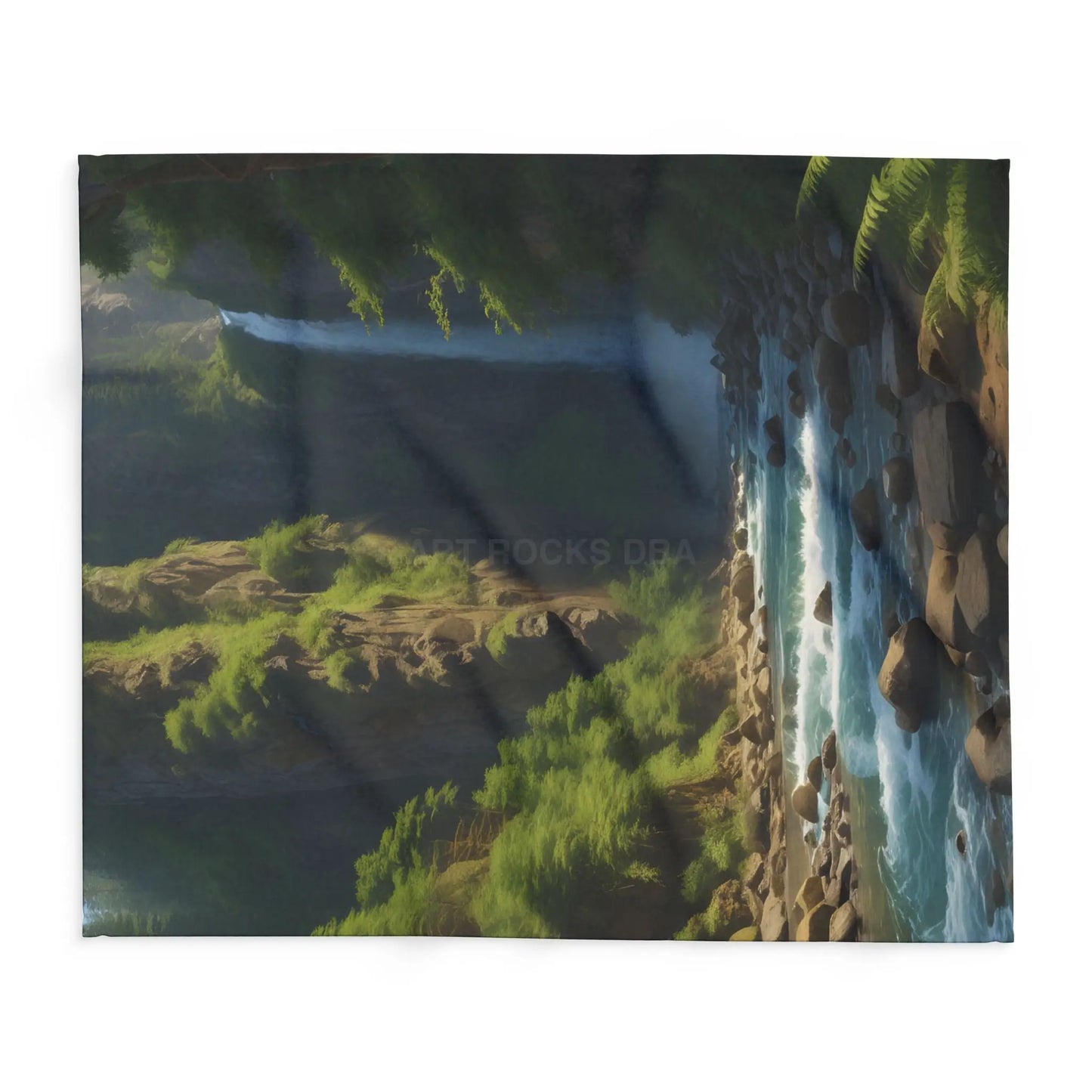 Waterfall in the Jungle Arctic Fleece Blanket - Cozy Throw for Picnics Home Decor Travel Camping Gift for Nature Lovers