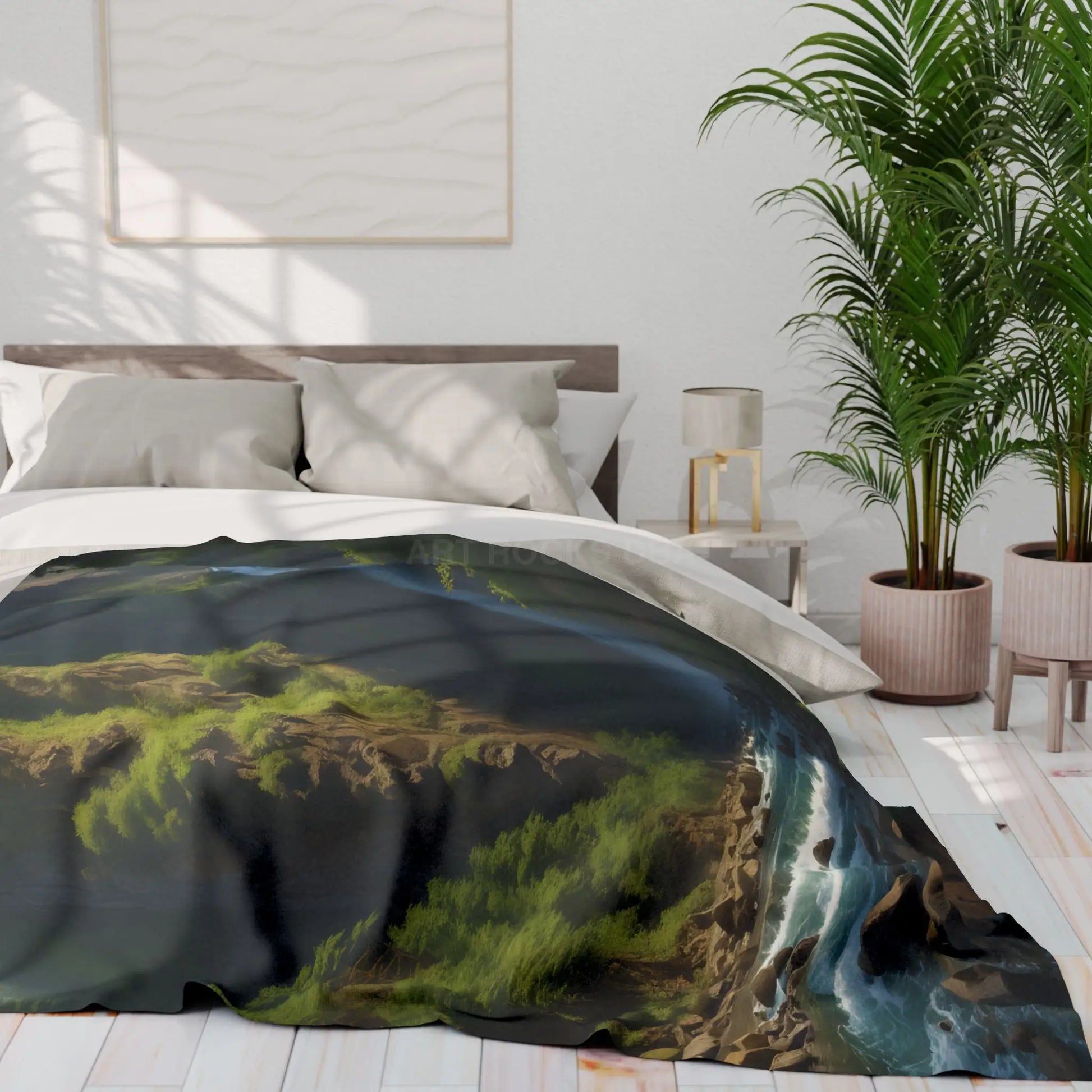 Waterfall in the Jungle Arctic Fleece Blanket - Cozy Throw for Picnics Home Decor Travel Camping Gift for Nature Lovers