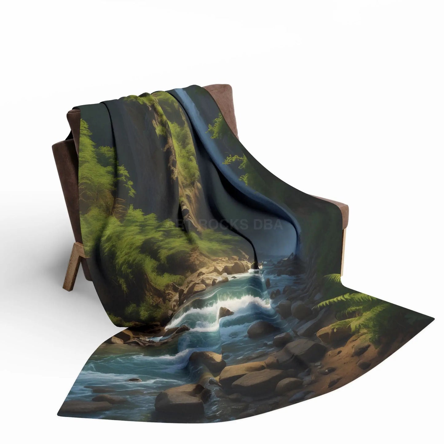 Waterfall in the Jungle Arctic Fleece Blanket - Cozy Throw for Picnics Home Decor Travel Camping Gift for Nature Lovers