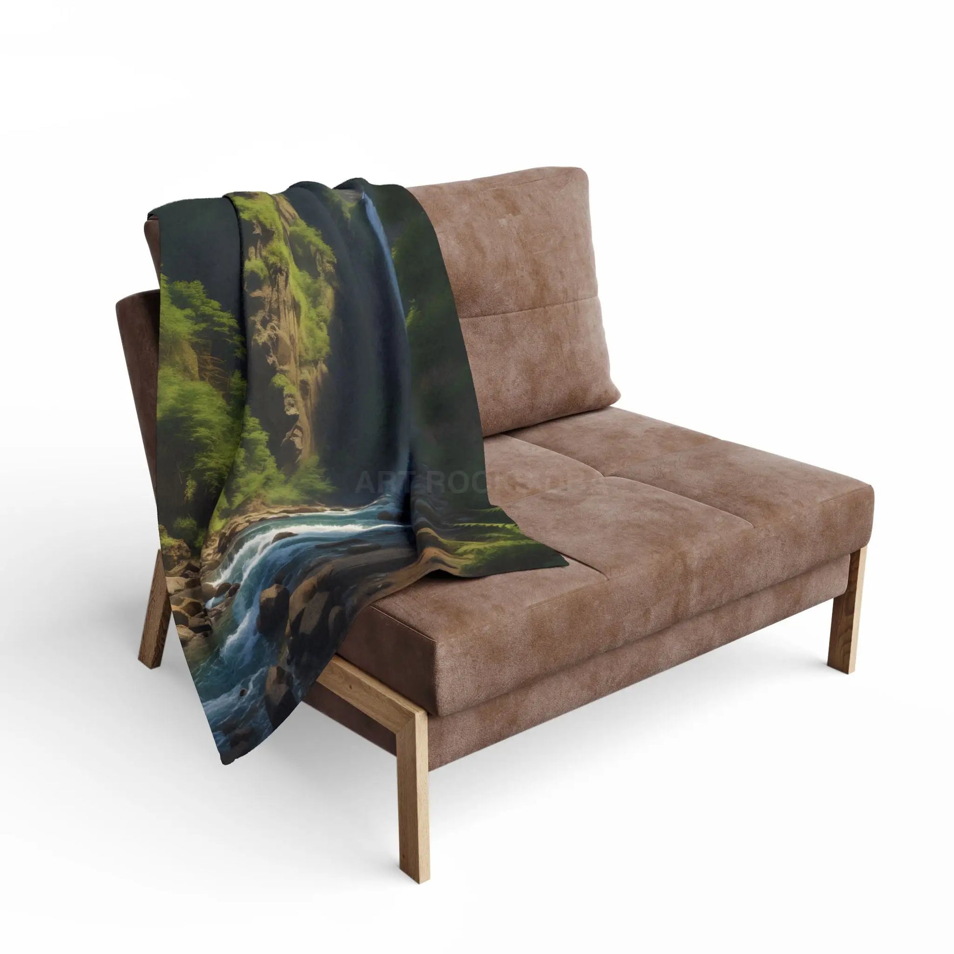 Waterfall in the Jungle Arctic Fleece Blanket - Cozy Throw for Picnics Home Decor Travel Camping Gift for Nature Lovers