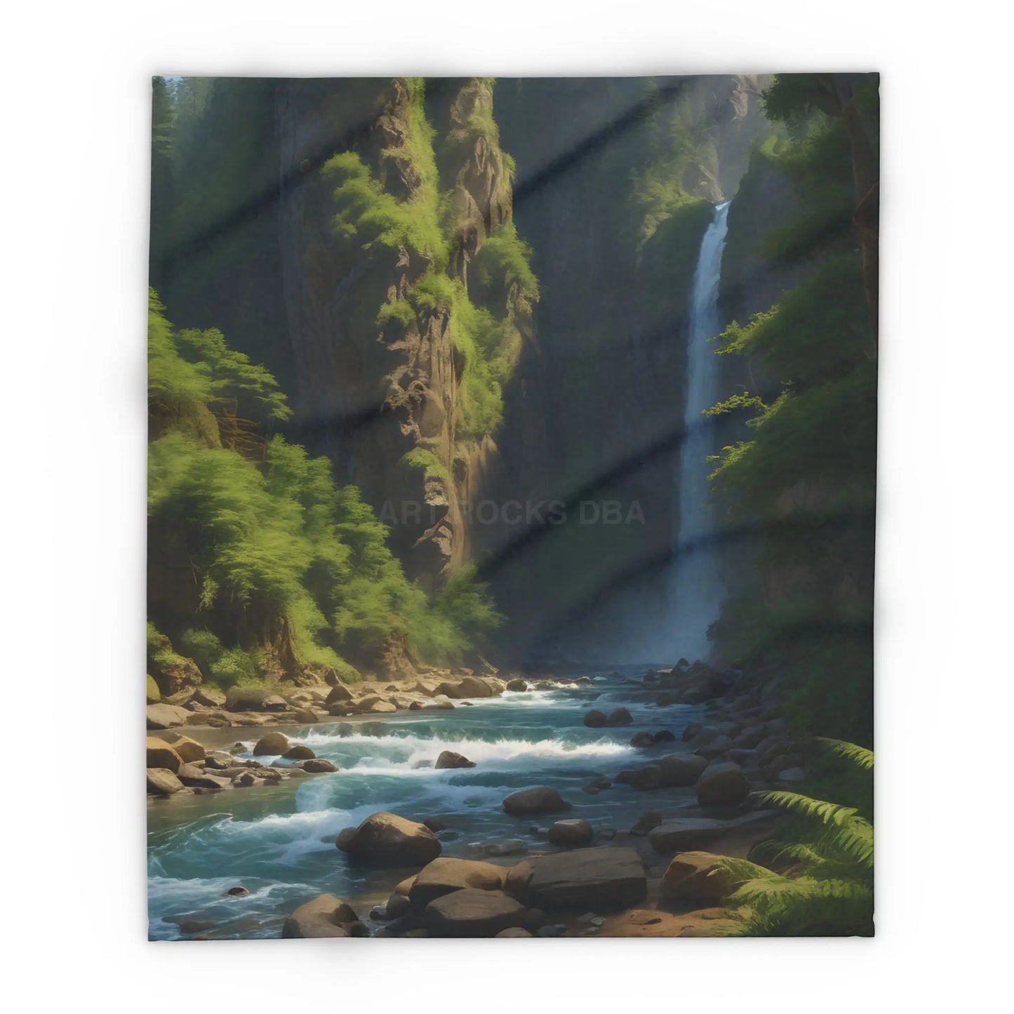 Waterfall in the Jungle Arctic Fleece Blanket - Cozy Throw for Picnics Home Decor Travel Camping Gift for Nature Lovers