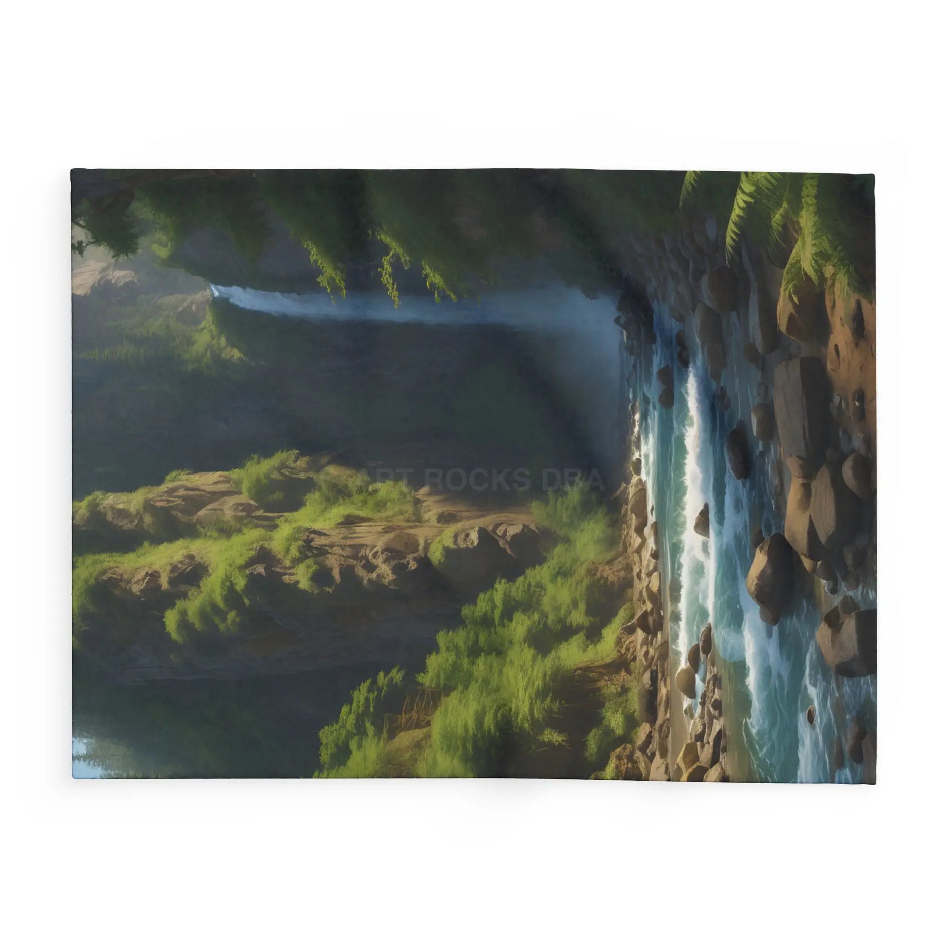 Waterfall in the Jungle Arctic Fleece Blanket - Cozy Throw for Picnics Home Decor Travel Camping Gift for Nature Lovers