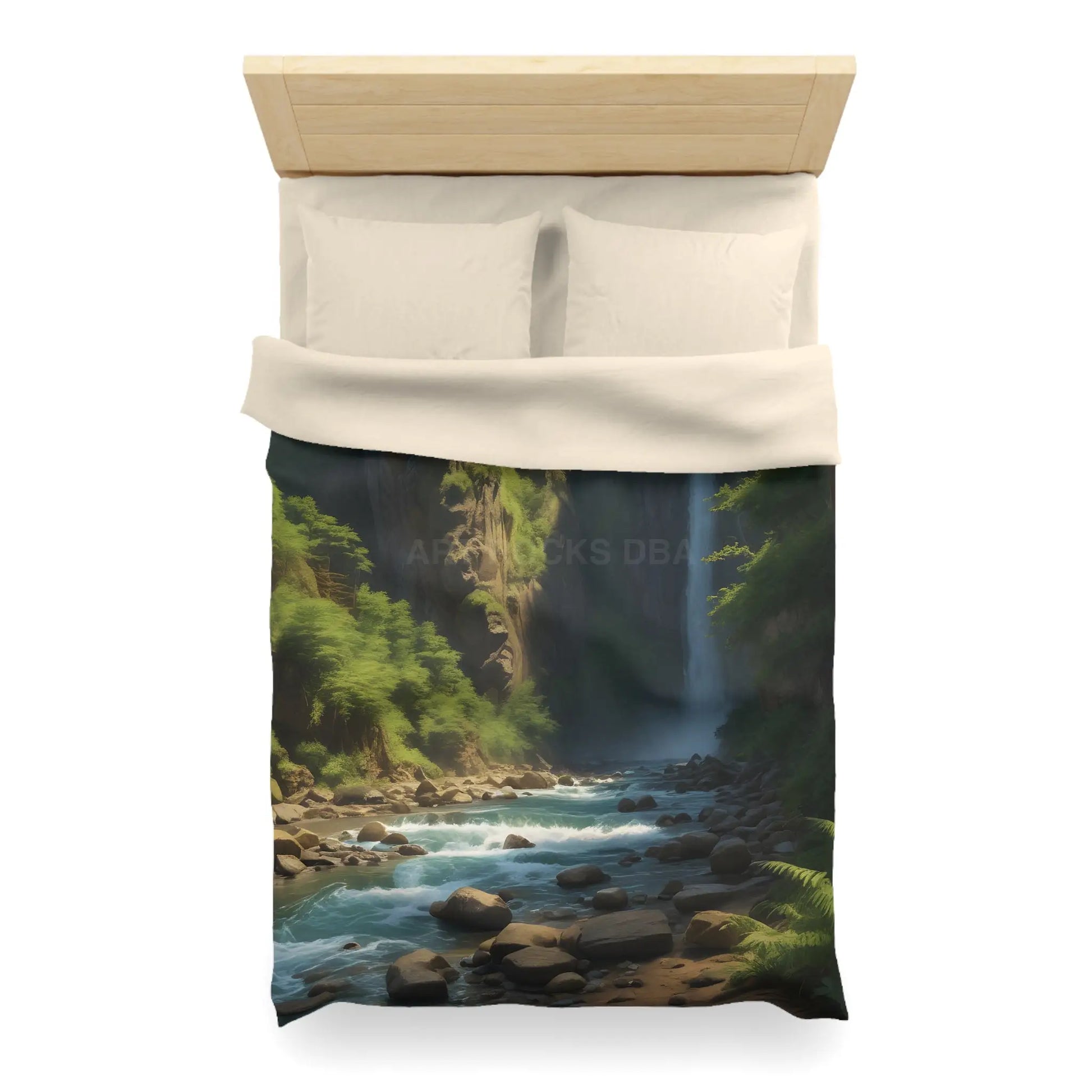 Waterfall in The Jungle Microfiber Duvet Cover Scenic Bedding Bedroom Decor Nature Lovers Gift Cozy Home Aesthetic