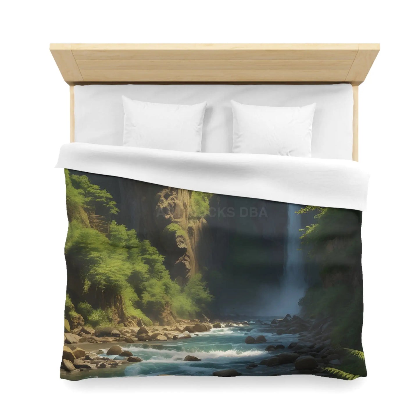 Waterfall in The Jungle Microfiber Duvet Cover Scenic Bedding Bedroom Decor Nature Lovers Gift Cozy Home Aesthetic