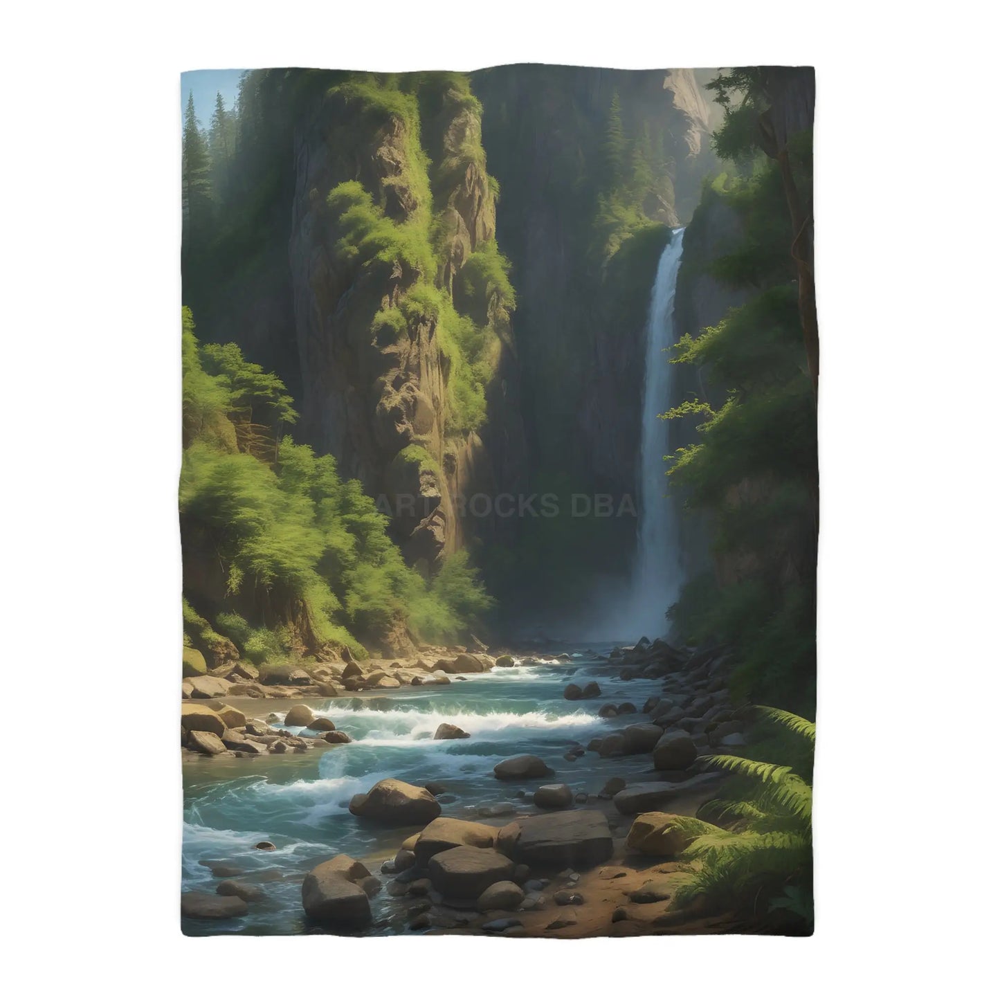Waterfall in The Jungle Microfiber Duvet Cover Scenic Bedding Bedroom Decor Nature Lovers Gift Cozy Home Aesthetic