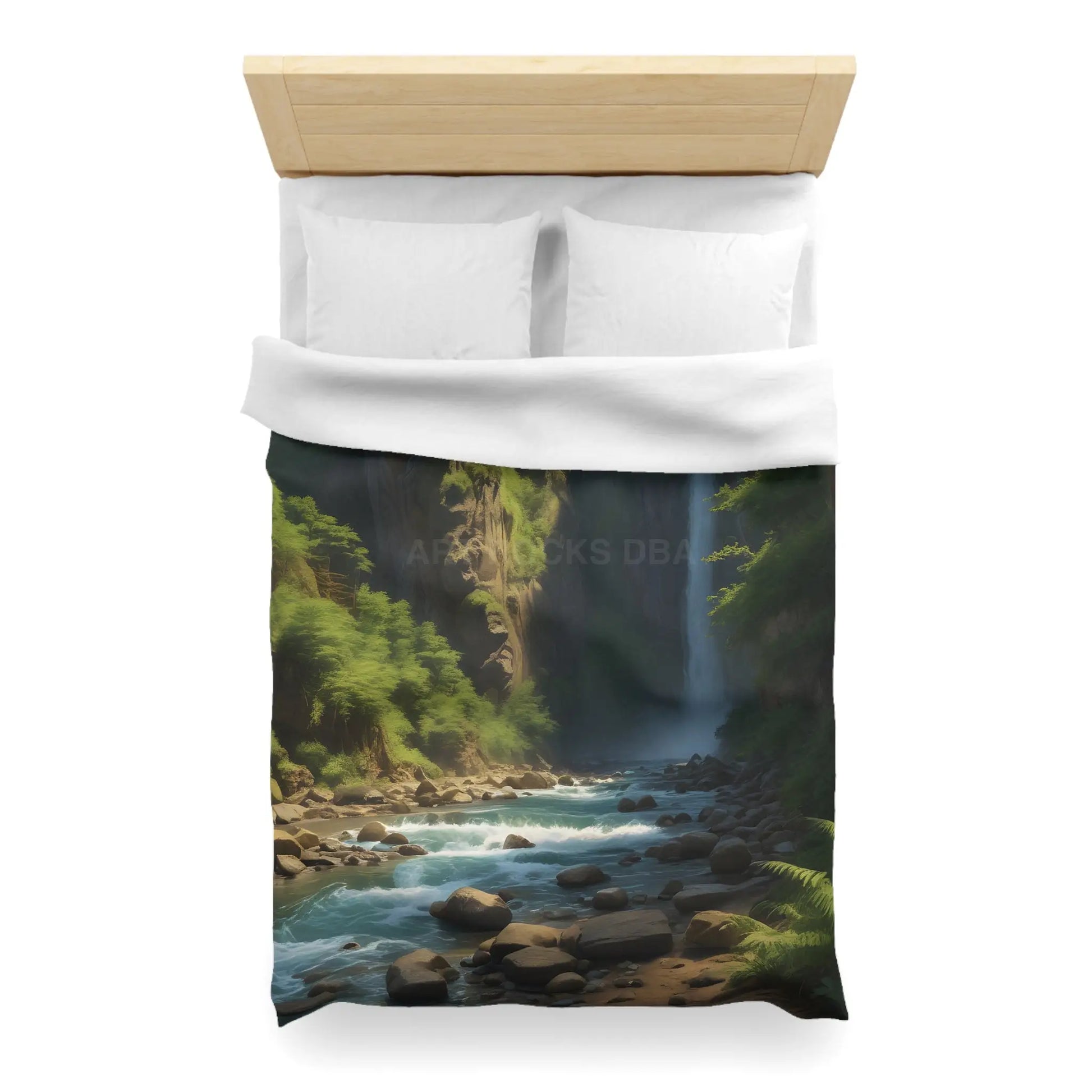 Waterfall in The Jungle Microfiber Duvet Cover Scenic Bedding Bedroom Decor Nature Lovers Gift Cozy Home Aesthetic