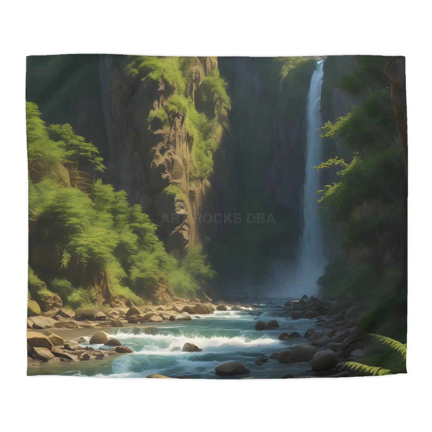 Waterfall in The Jungle Microfiber Duvet Cover Scenic Bedding Bedroom Decor Nature Lovers Gift Cozy Home Aesthetic