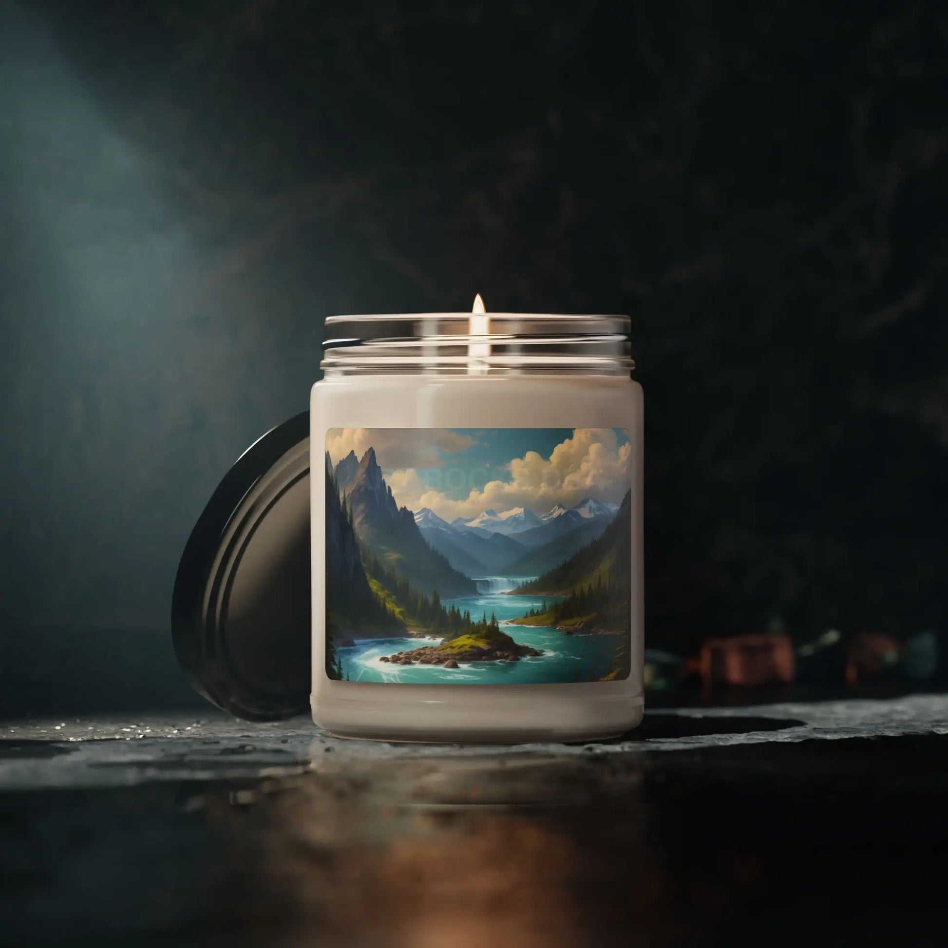 Waterfall in The Mountains Scenic Scented Candle Relaxing Home Decor Aromatherapy Gift for Nature Lovers Meditation
