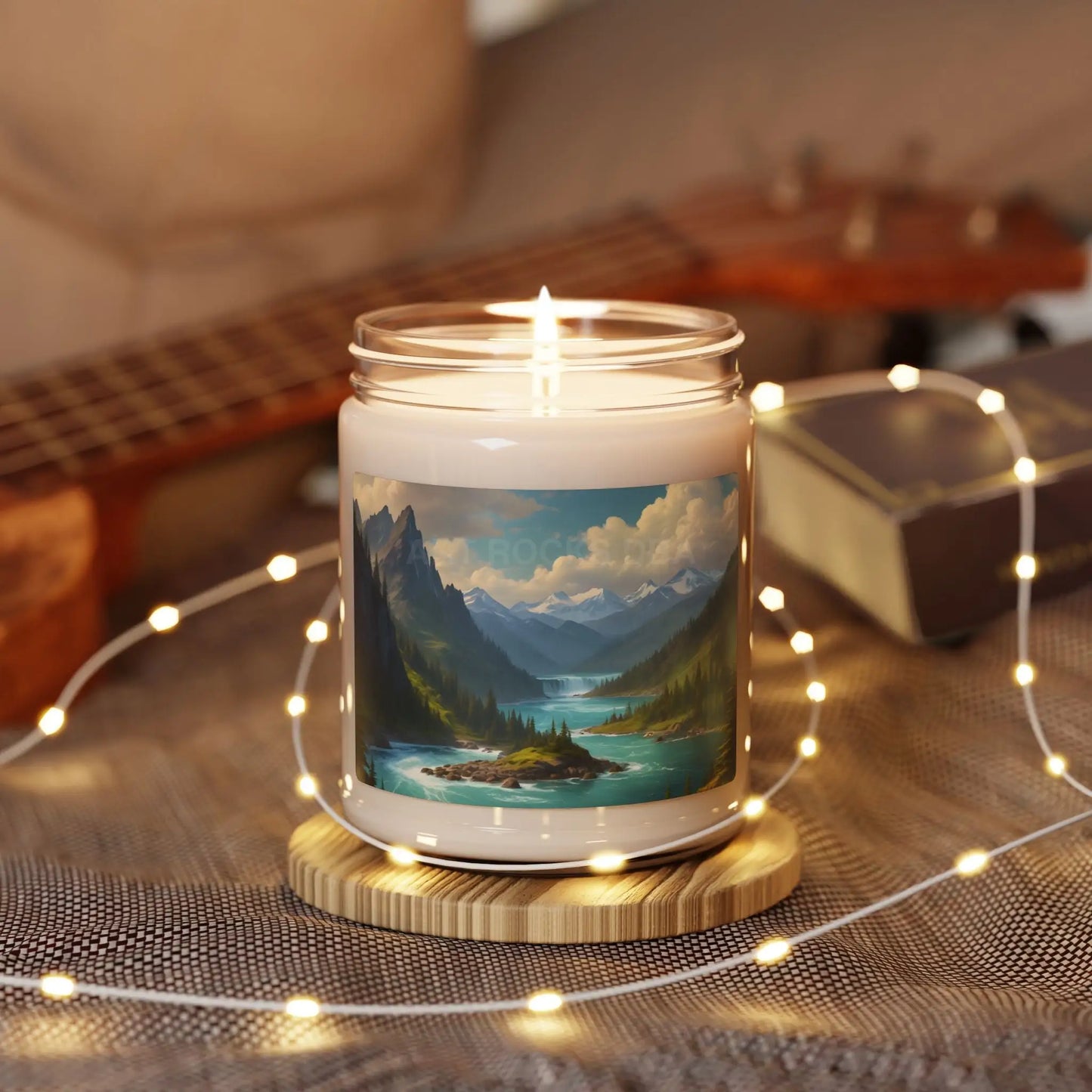 Waterfall in The Mountains Scenic Scented Candle Relaxing Home Decor Aromatherapy Gift for Nature Lovers Meditation