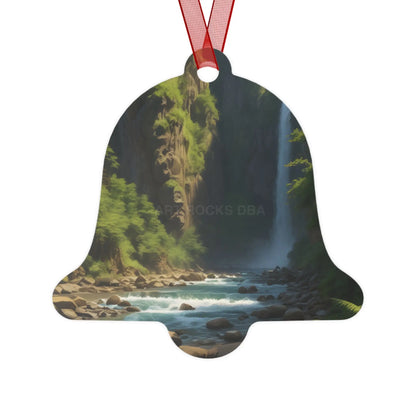 Waterfall River Metal Ornament — Scenic Nature Ornament for Christmas & Home Décor - Bell / One Size - Home Decor