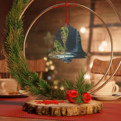 Waterfall River Metal Ornament — Scenic Nature Ornament for Christmas & Home Décor - Home Decor