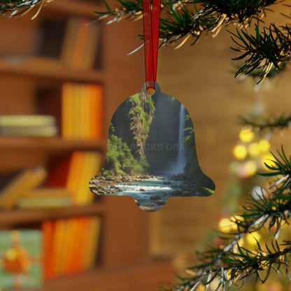 Waterfall River Metal Ornament — Scenic Nature Ornament for Christmas & Home Décor - Home Decor