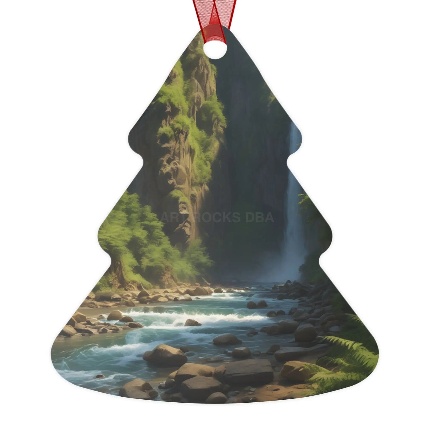 Waterfall River Metal Ornament — Scenic Nature Ornament for Christmas & Home Décor - Tree / One Size - Home Decor