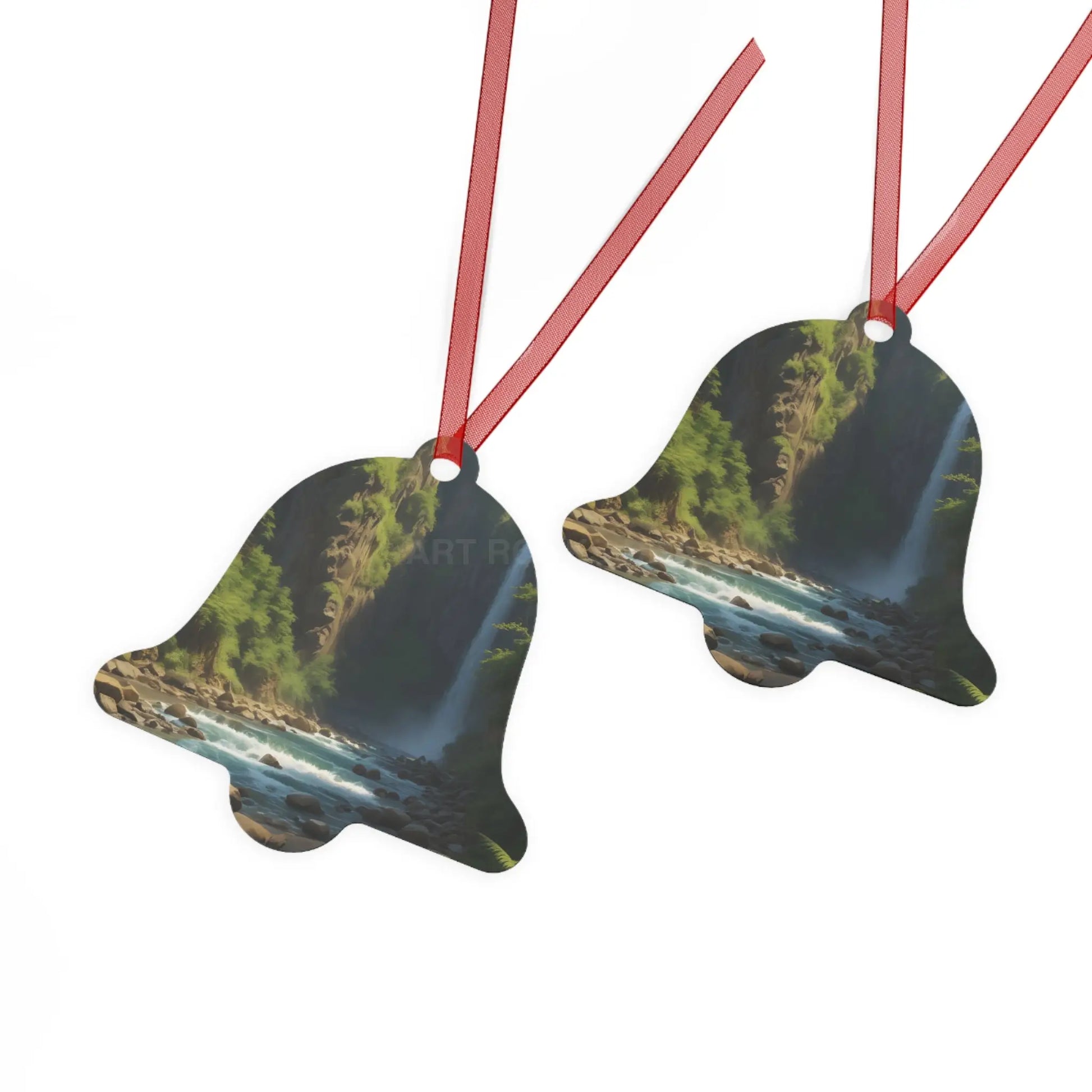 Waterfall River Metal Ornament — Scenic Nature Ornament for Christmas & Home Décor - Home Decor