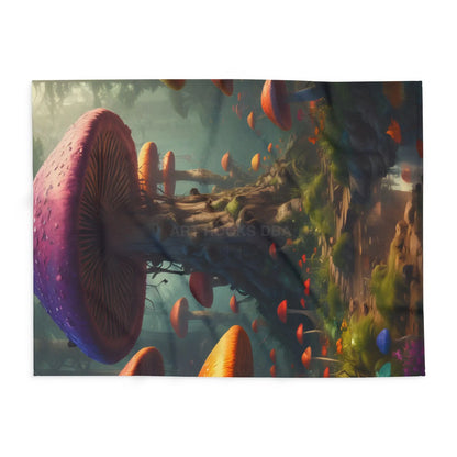 Whimsical Mushroom Fleece Blanket - Cozy Blanket for Home Décor Gift for Nature Lovers Boho Room Accent - Home Decor