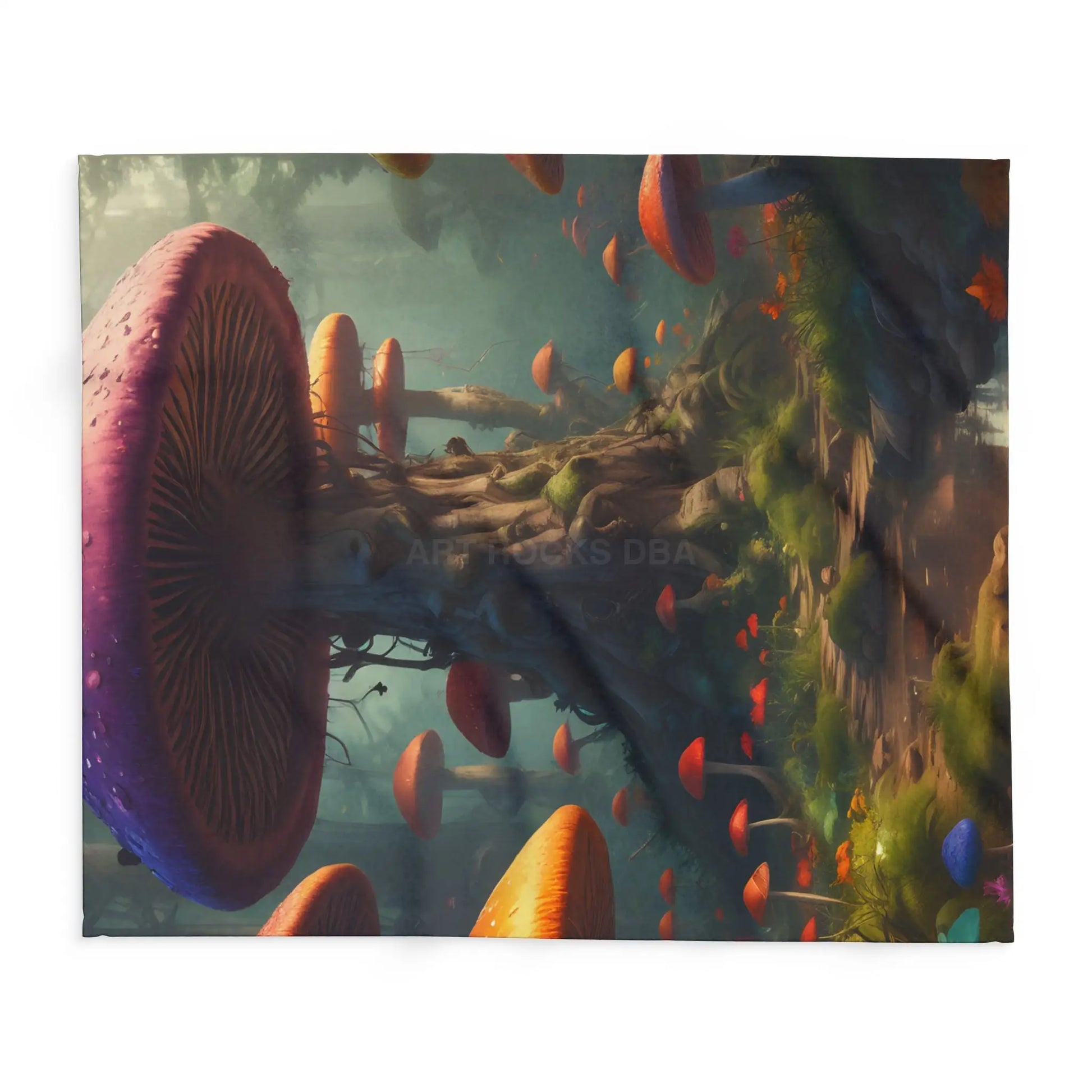 Whimsical Mushroom Fleece Blanket - Cozy Blanket for Home Décor Gift for Nature Lovers Boho Room Accent - Home Decor