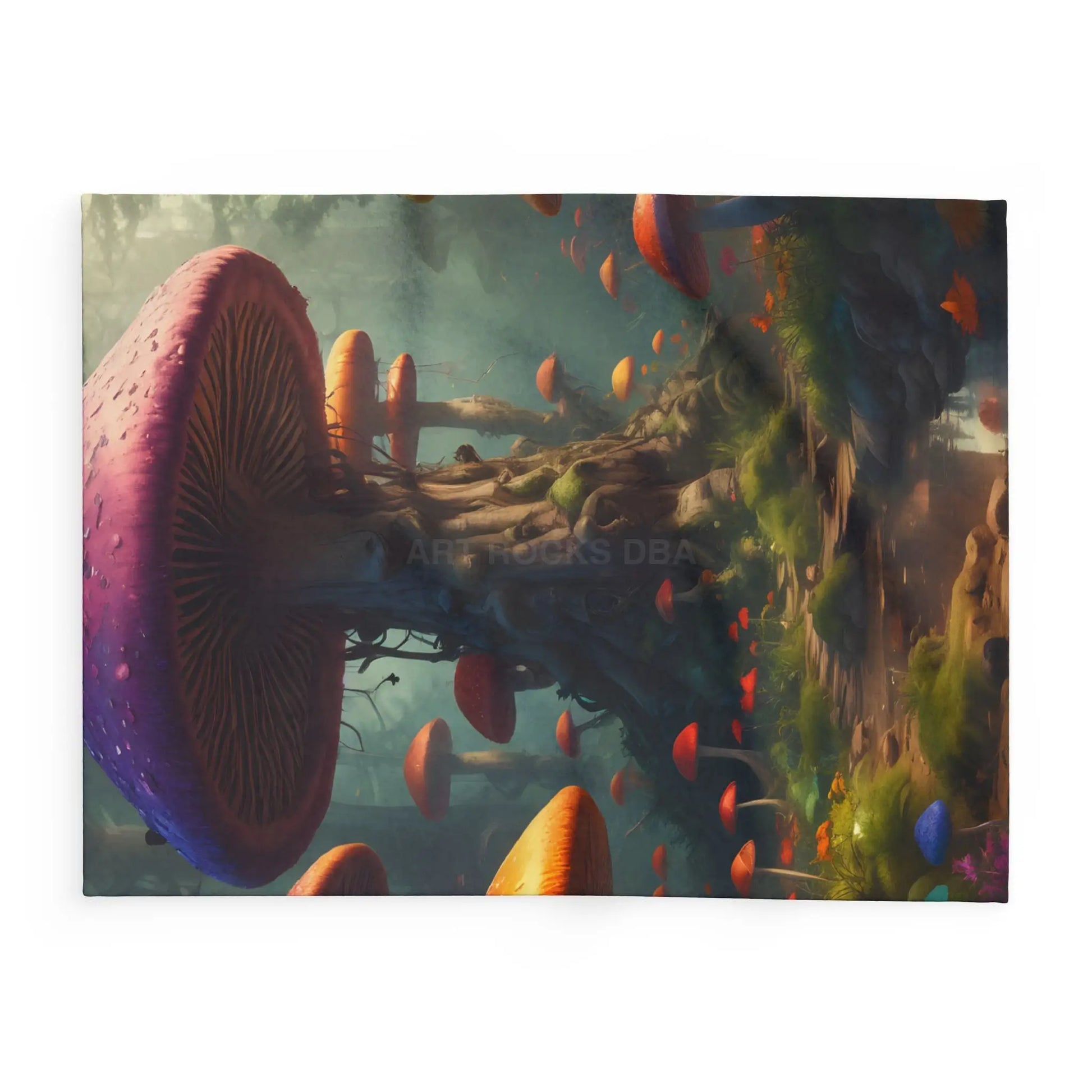 Whimsical Mushroom Fleece Blanket - Cozy Blanket for Home Décor Gift for Nature Lovers Boho Room Accent - Home Decor