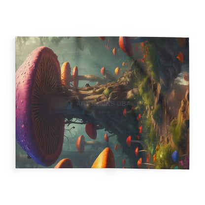 Whimsical Mushroom Fleece Blanket - Cozy Blanket for Home Décor Gift for Nature Lovers Boho Room Accent - Home Decor