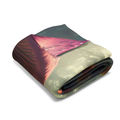 Whimsical Mushroom Fleece Blanket - Cozy Blanket for Home Décor Gift for Nature Lovers Boho Room Accent - Home Decor