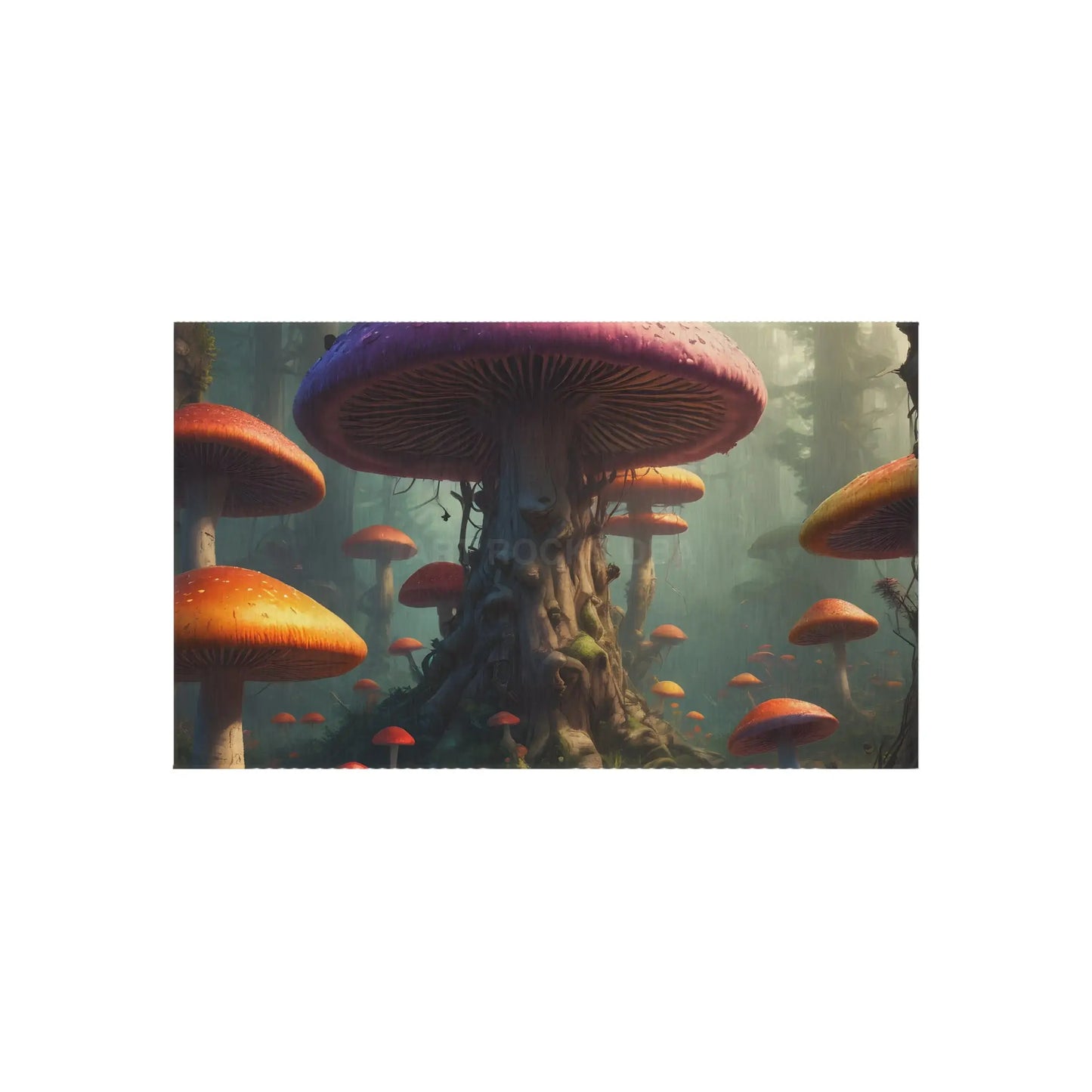 Whimsical Mushroom Forest Outdoor Rug Nature-Inspired Patio Decor Garden Party Mat Bohemian Outdoor Living Rustic Charm