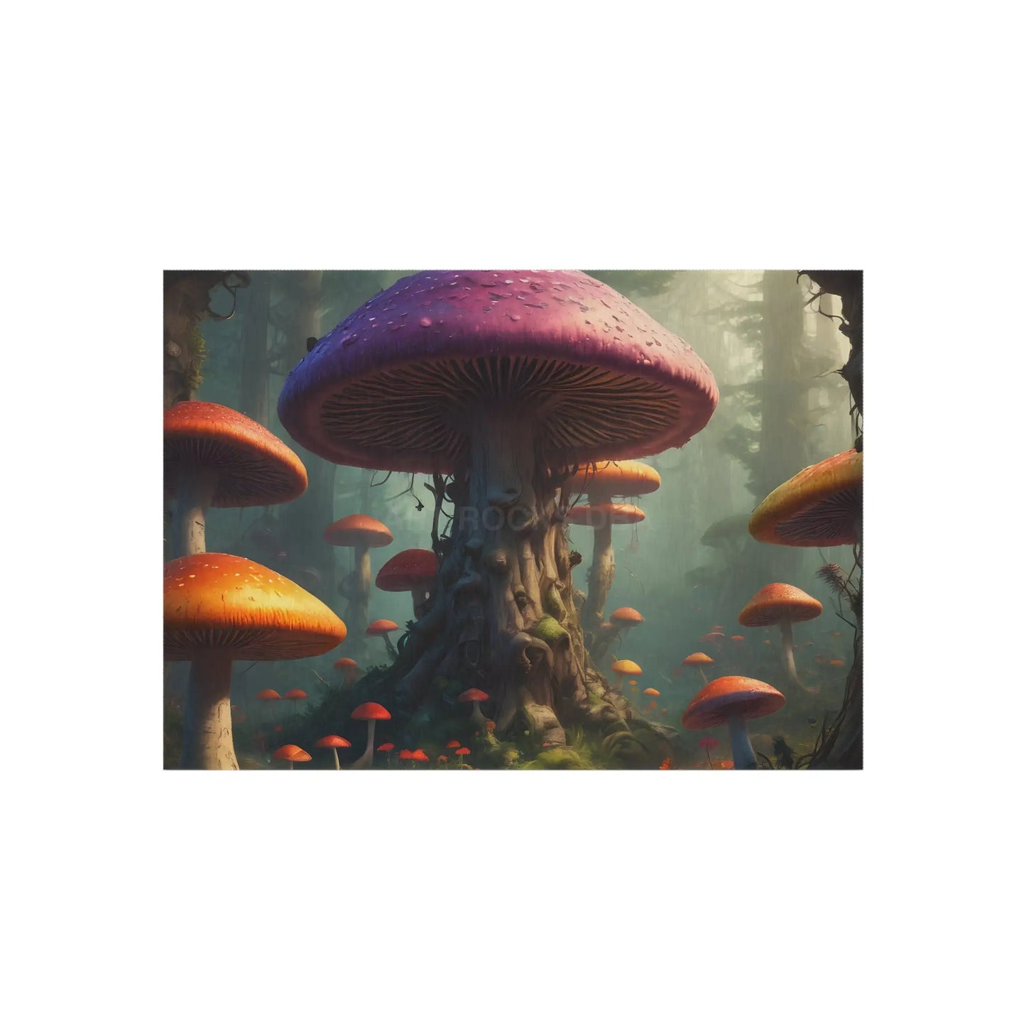 Whimsical Mushroom Forest Outdoor Rug Nature-Inspired Patio Decor Garden Party Mat Bohemian Outdoor Living Rustic Charm