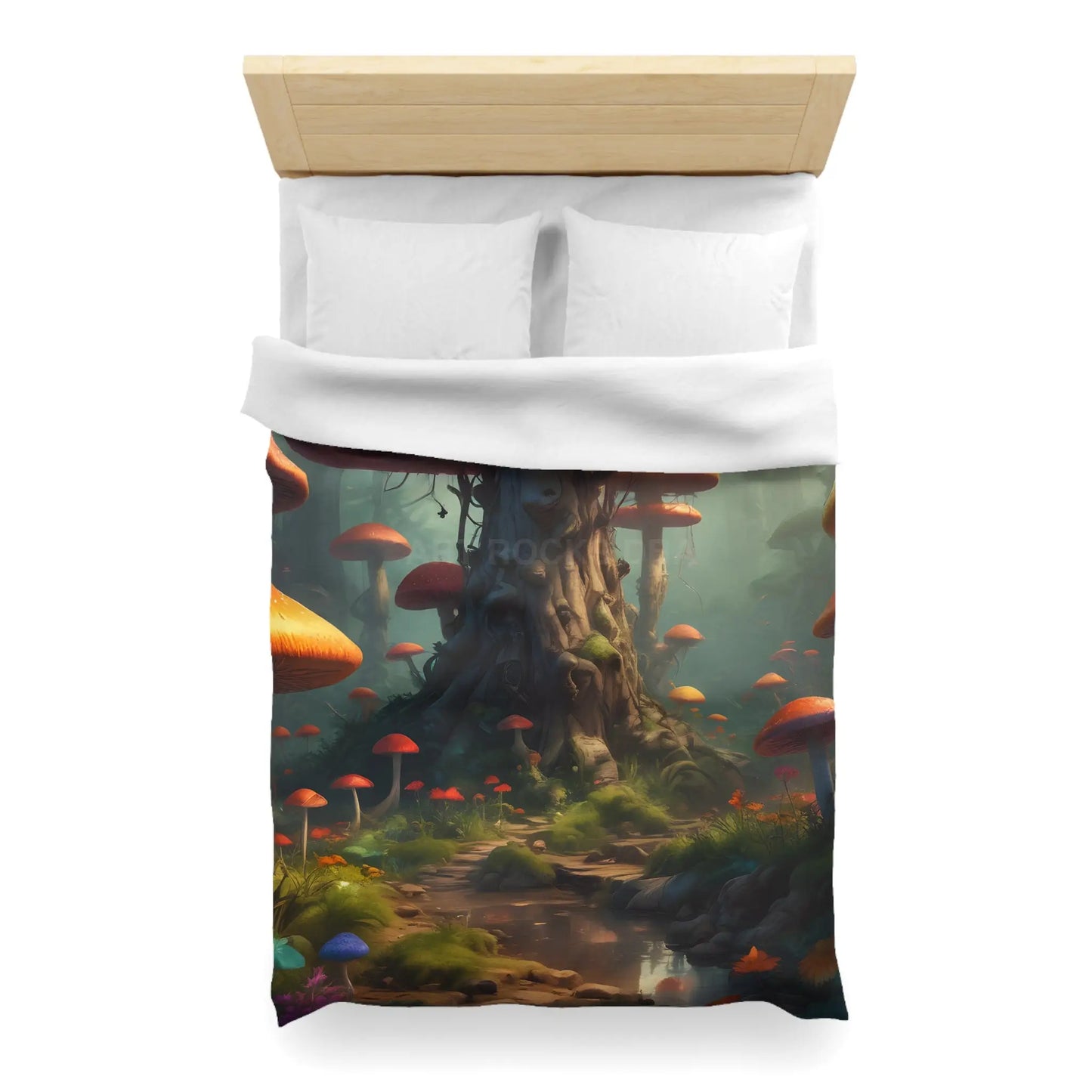 Whimsical Mushroom Microfiber Duvet Cover Cozy Bedroom Decor Forest Theme Bedding Magical Home Gift Nature-Inspired