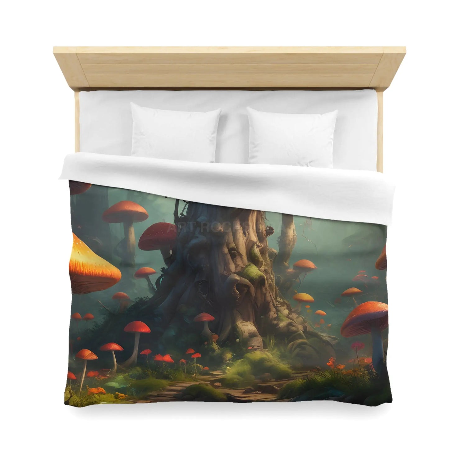 Whimsical Mushroom Microfiber Duvet Cover Cozy Bedroom Decor Forest Theme Bedding Magical Home Gift Nature-Inspired
