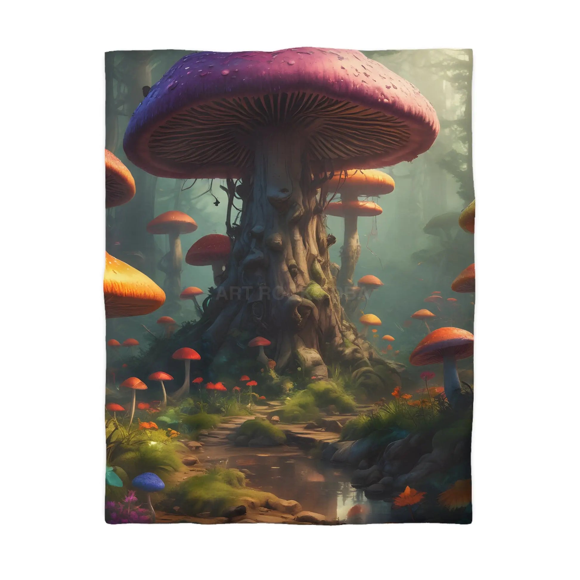 Whimsical Mushroom Microfiber Duvet Cover Cozy Bedroom Decor Forest Theme Bedding Magical Home Gift Nature-Inspired