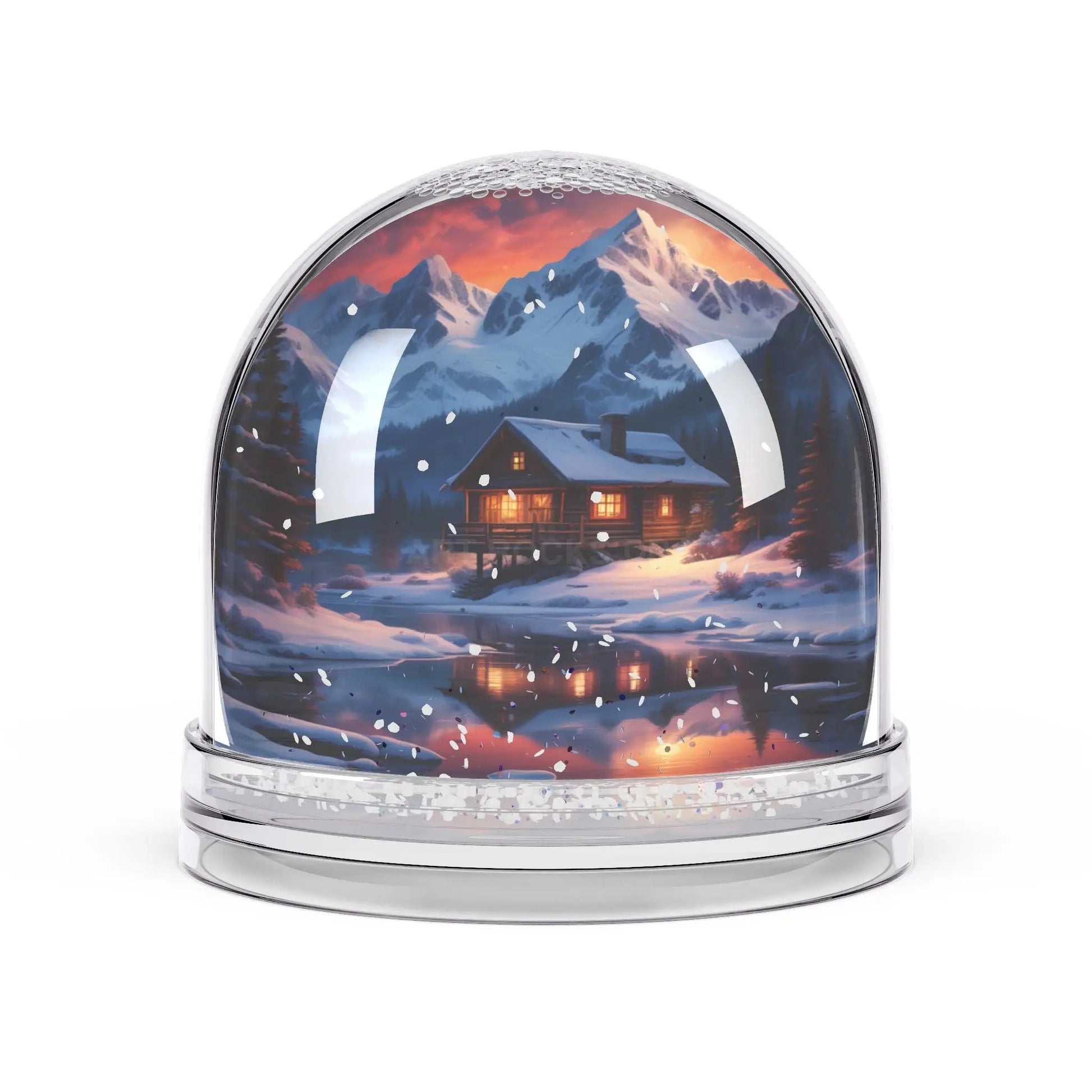Winter Cabin Snow Globe – Cozy Mountain Holiday Décor - 3.5’’ × 3.4’’ - Home Decor