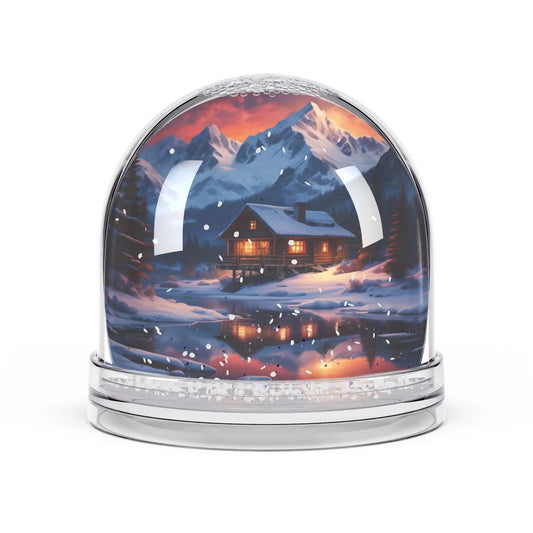 Winter Cabin Snow Globe – Cozy Mountain Holiday Décor - 3.5’’ × 3.4’’ - Home Decor