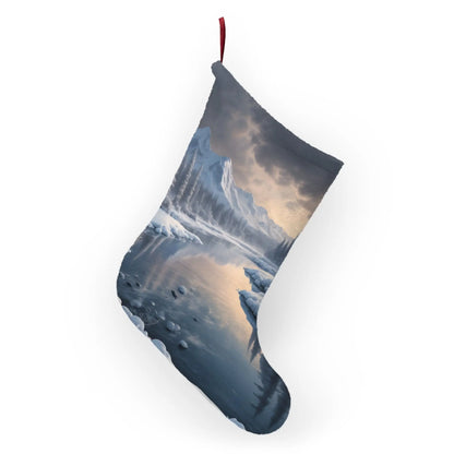 Winter Lake Christmas Stocking — Scenic Snowy Mountain Holiday Decor - One size - Home Decor