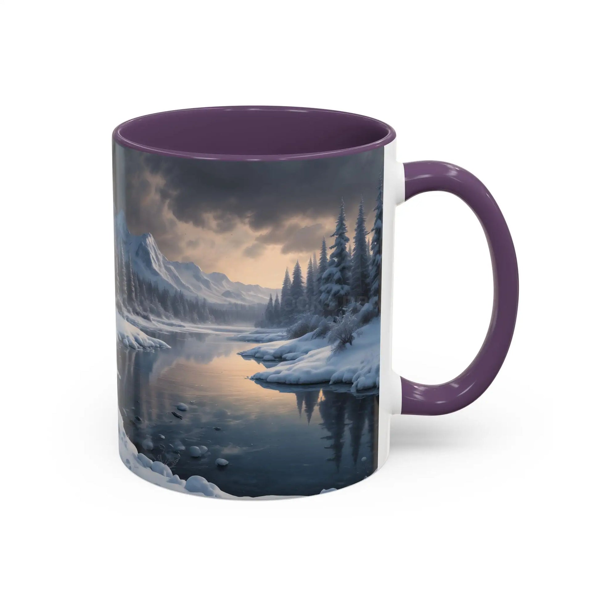 Winter Lake Coffee Mug – Snowy Mountain Landscape Accent Mug - Mug