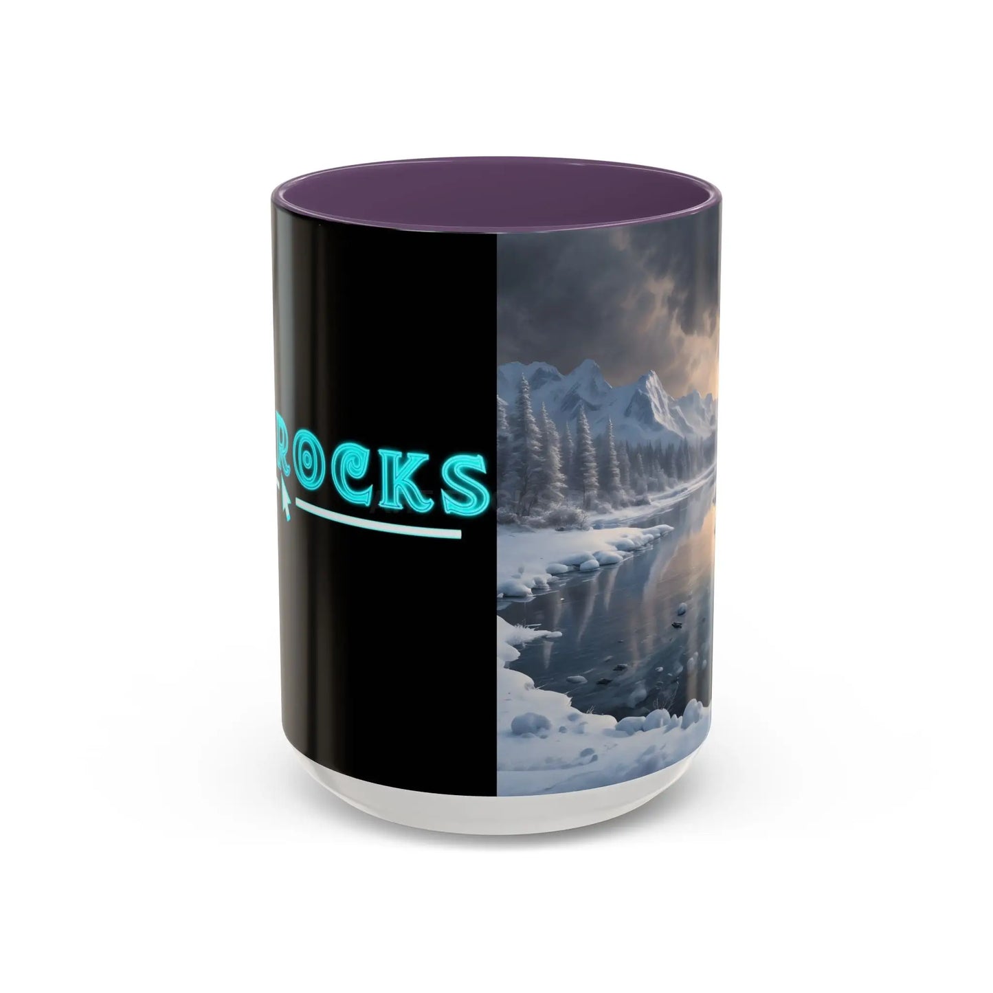 Winter Lake Coffee Mug – Snowy Mountain Landscape Accent Mug - Mug