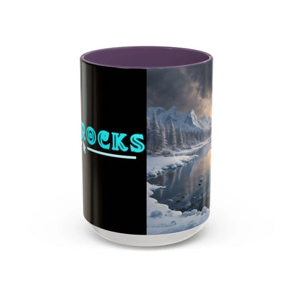 Winter Lake Coffee Mug – Snowy Mountain Landscape Accent Mug - Mug