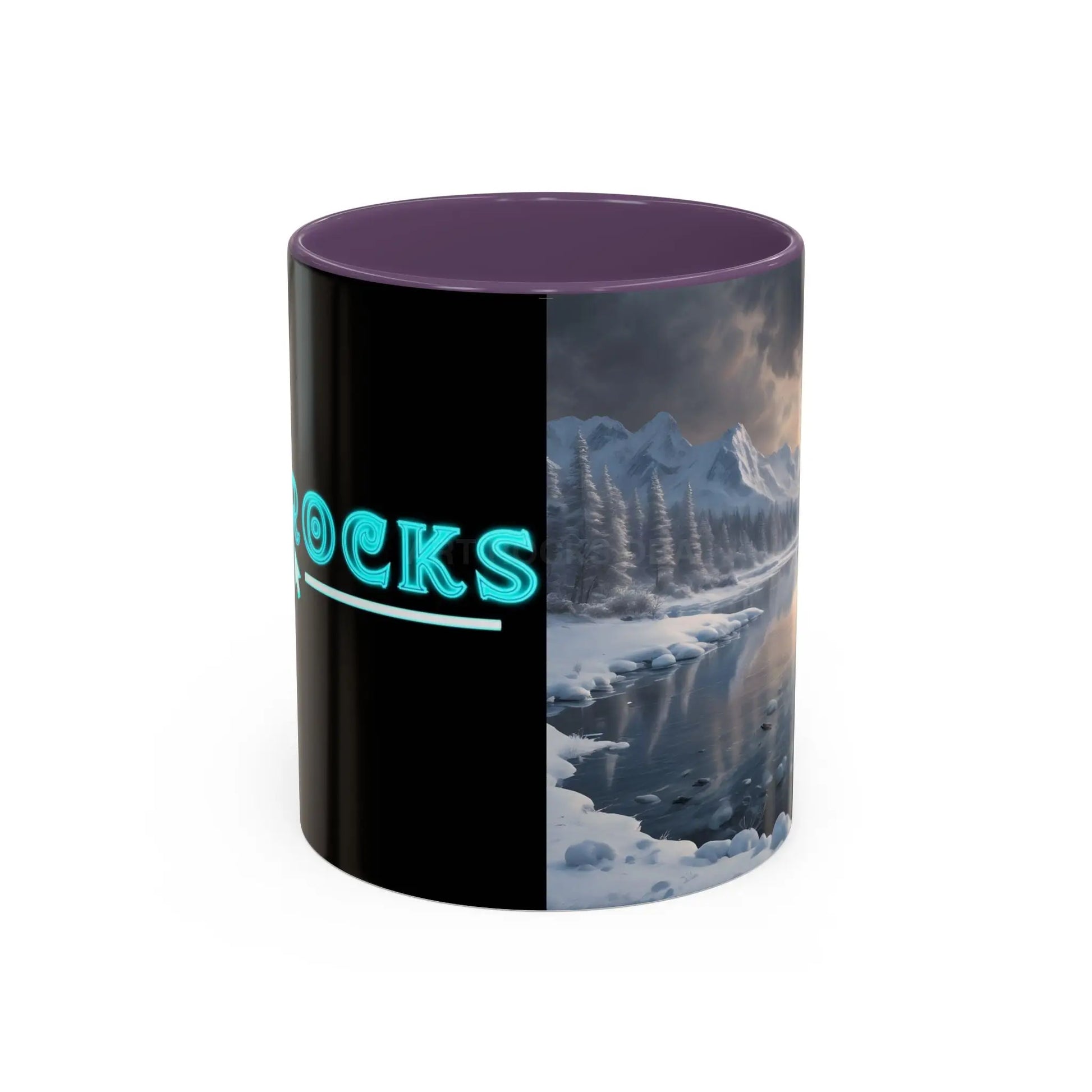 Winter Lake Coffee Mug – Snowy Mountain Landscape Accent Mug - Mug