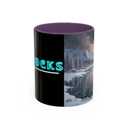 Winter Lake Coffee Mug – Snowy Mountain Landscape Accent Mug - Mug