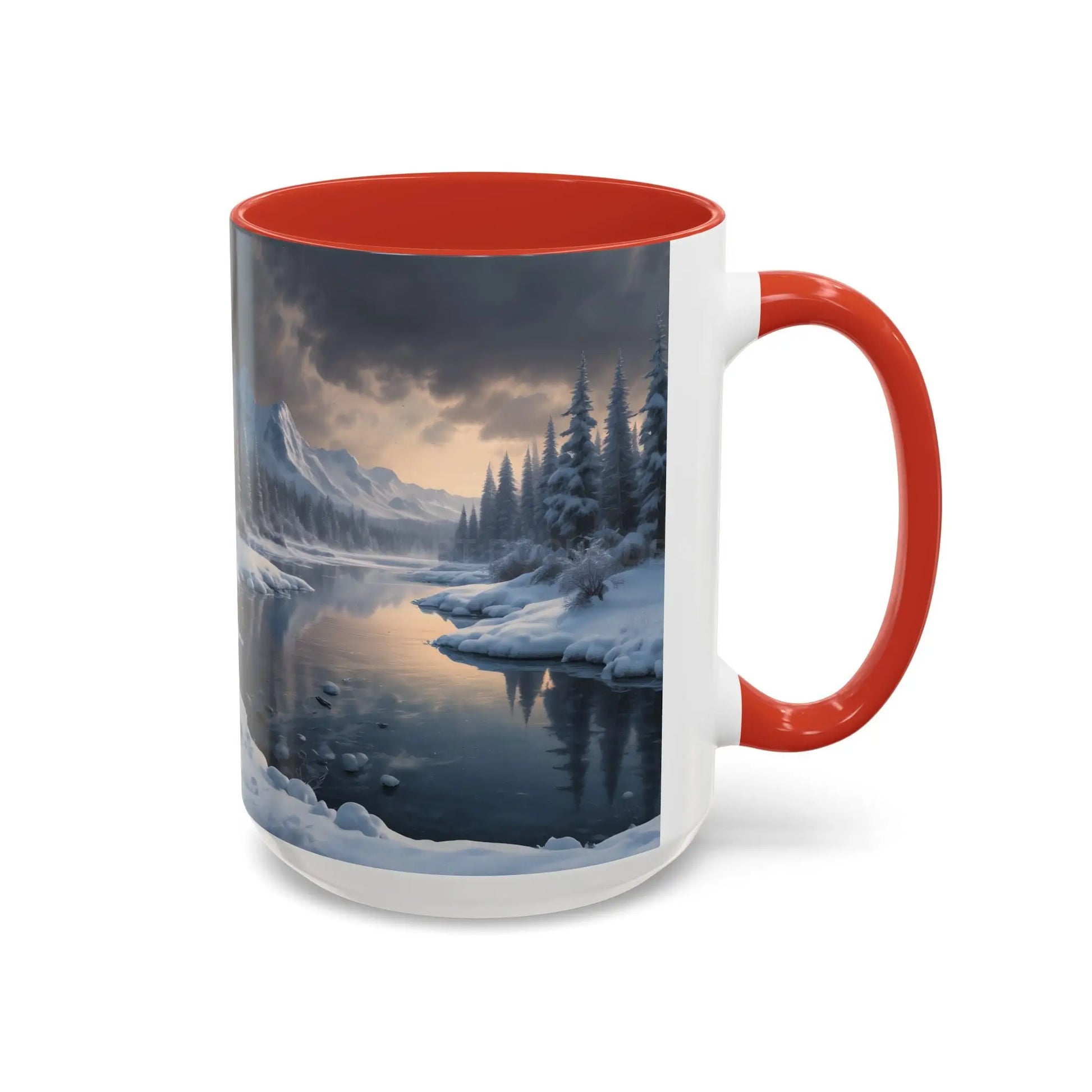 Winter Lake Coffee Mug – Snowy Mountain Landscape Accent Mug - Mug