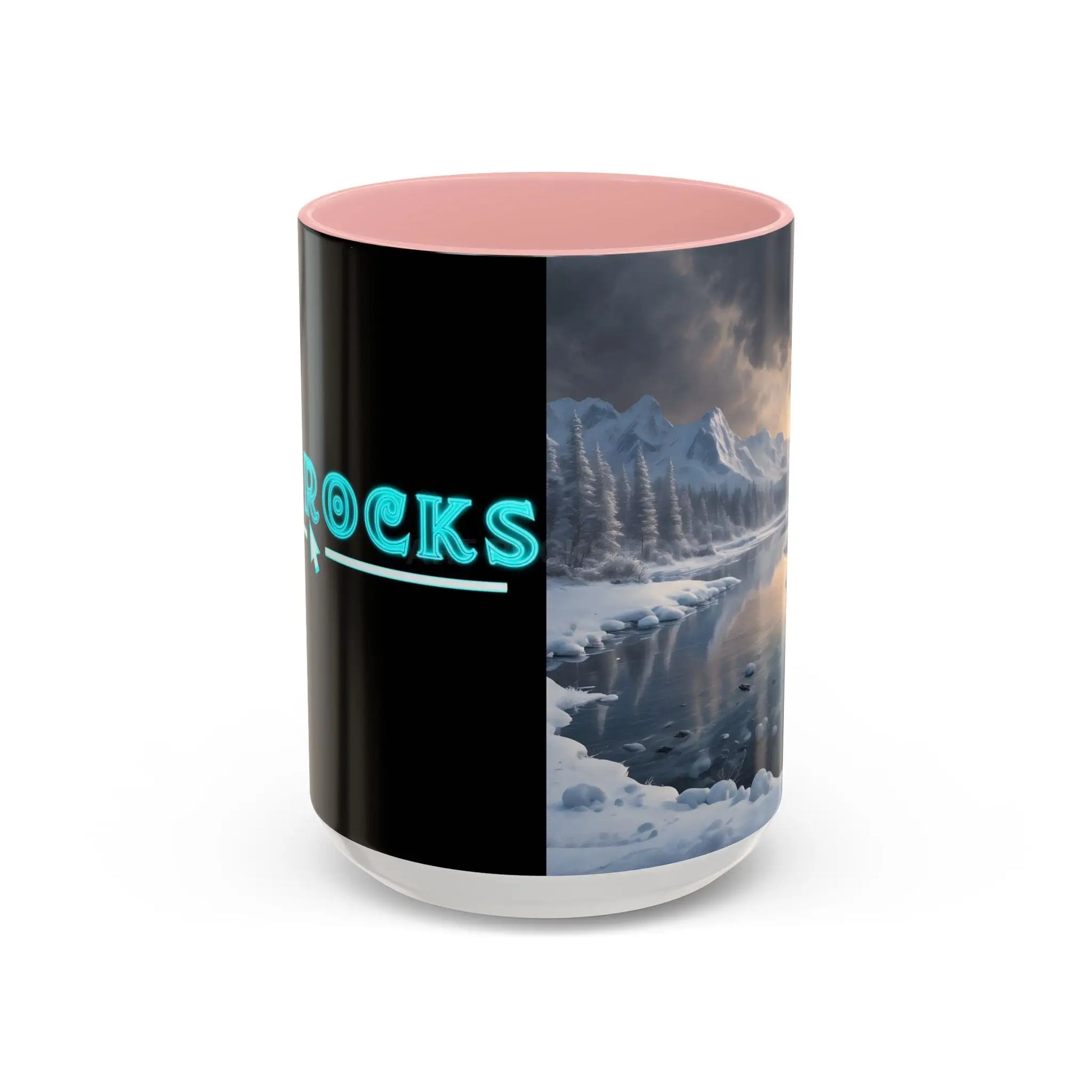 Winter Lake Coffee Mug – Snowy Mountain Landscape Accent Mug - Mug