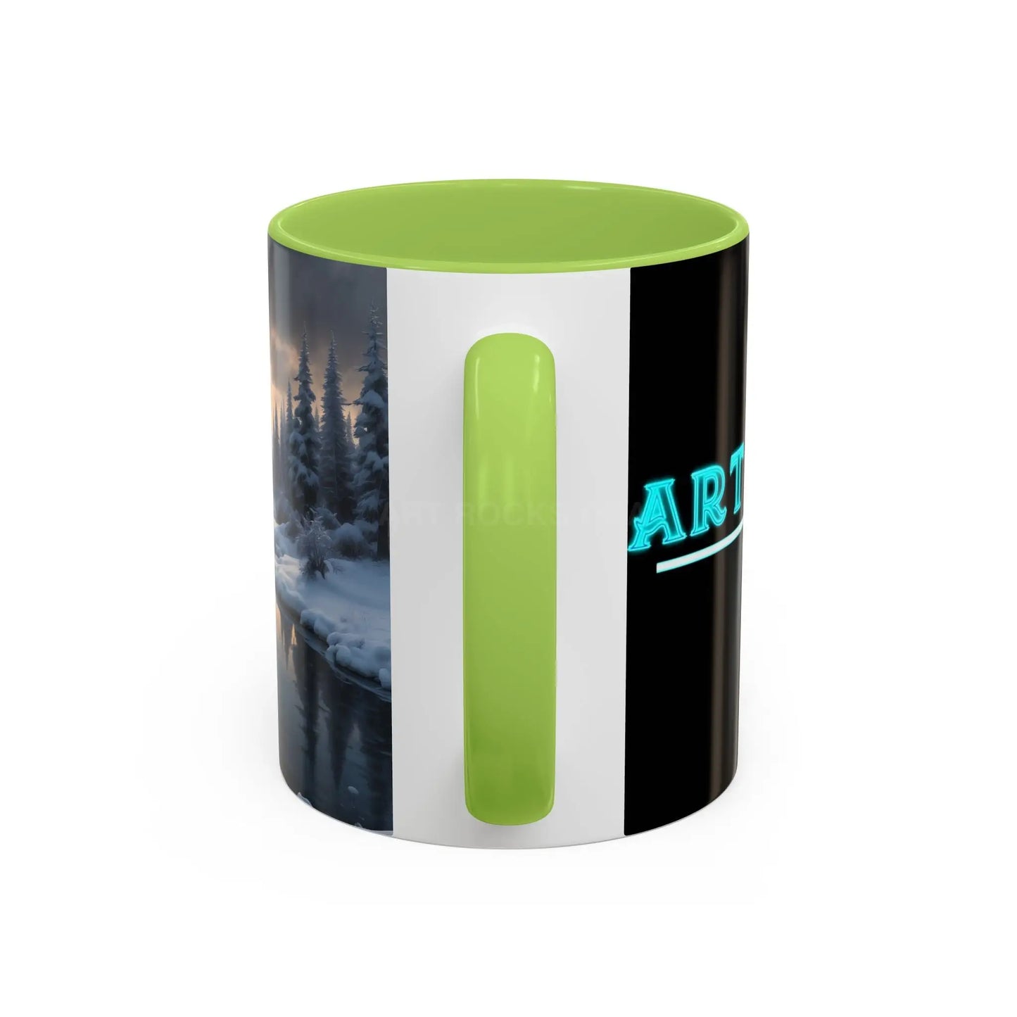 Winter Lake Coffee Mug – Snowy Mountain Landscape Accent Mug - Mug