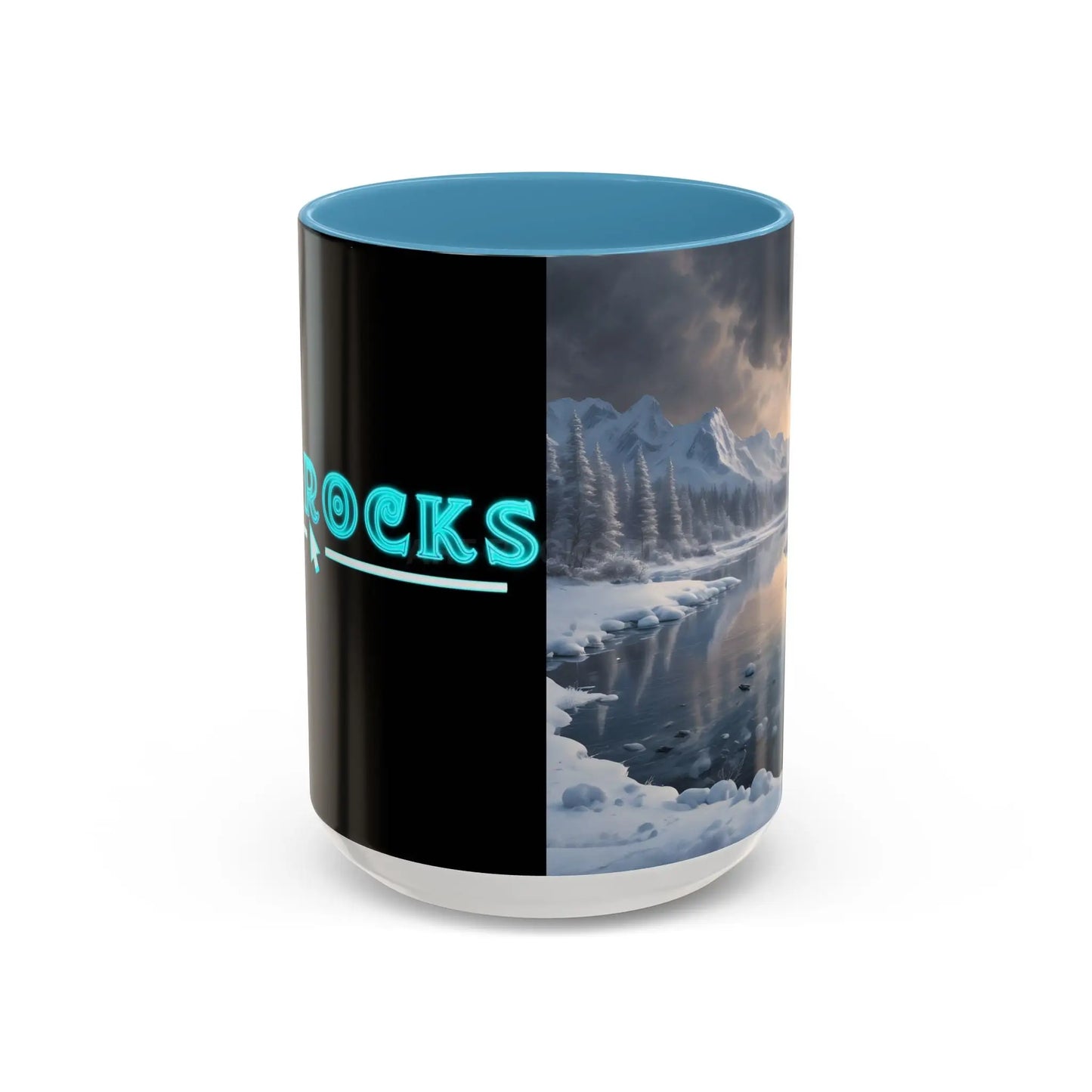 Winter Lake Coffee Mug – Snowy Mountain Landscape Accent Mug - Mug