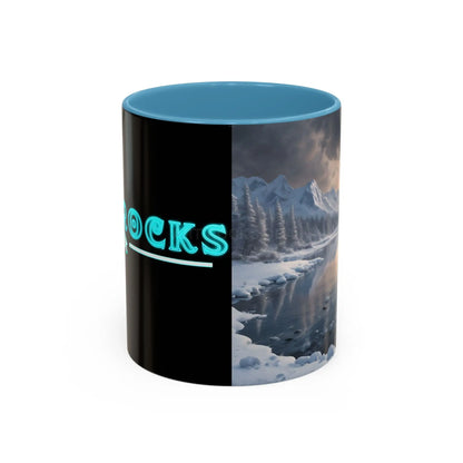 Winter Lake Coffee Mug – Snowy Mountain Landscape Accent Mug - Mug