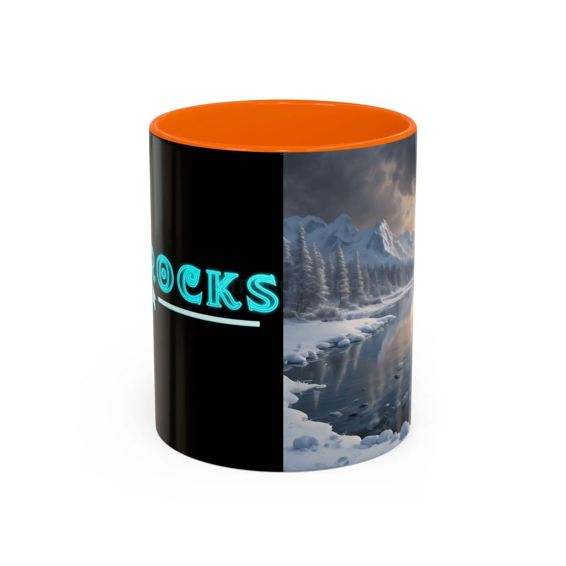 Winter Lake Coffee Mug – Snowy Mountain Landscape Accent Mug - Mug